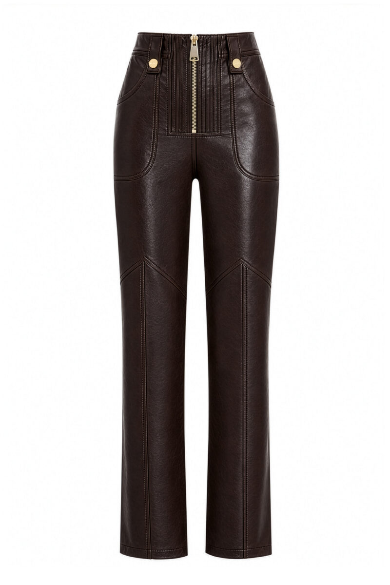 Claya Leather Pant Brown